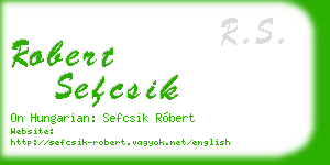 robert sefcsik business card